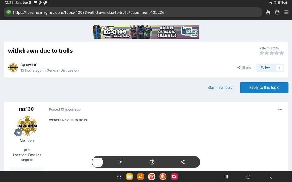 withdrawn due to trolls - General Discussion - myGMRS.com Forums